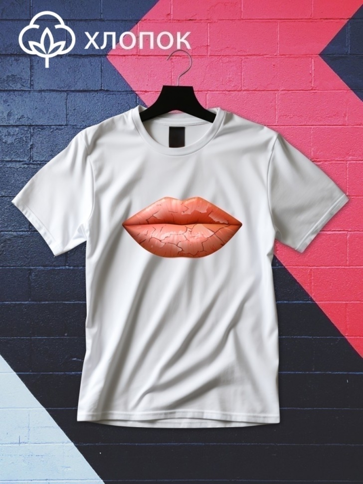 Футболка оверсайз с принтом губы 2 Футболка оверсайз с принтом губы 2