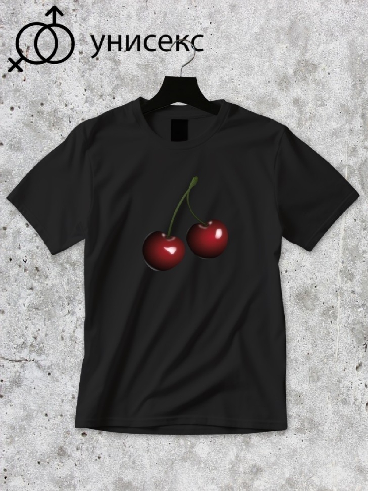 Футболка оверсайз принтом вишня 2