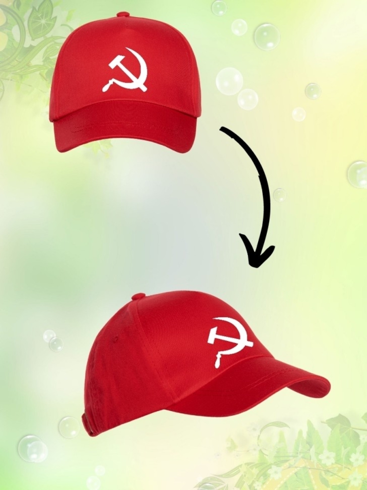 Бейсболка с принтом серп и молот мужская кепка на охоту рыба