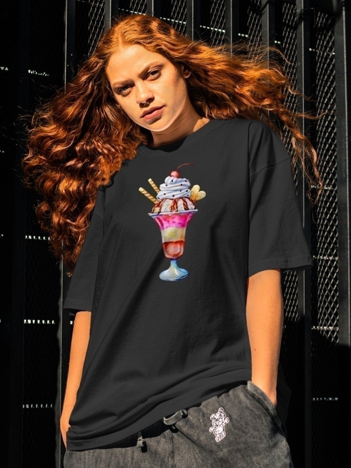 Футболка оверсайз с принтом мороженное 4 Футболка оверсайз с принтом мороженное 4