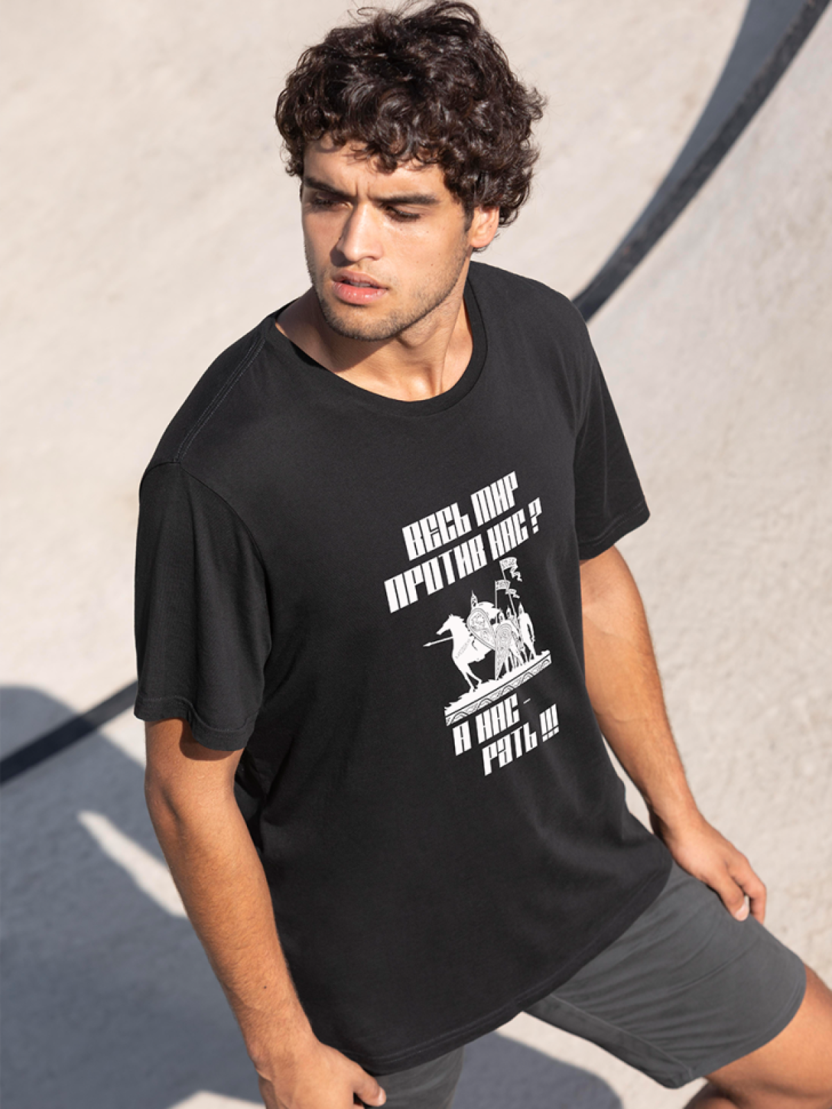 Футболка оверсайз с принтом патриотическая 