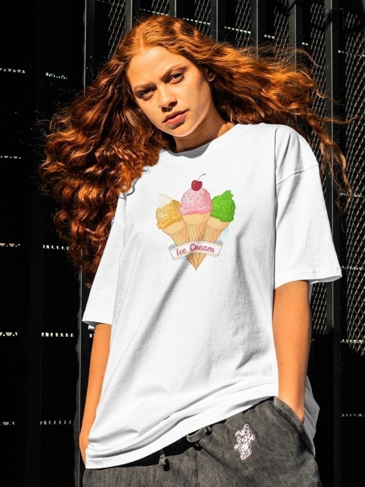 Футболка оверсайз с принтом мороженное 5 Футболка оверсайз с принтом мороженное 5