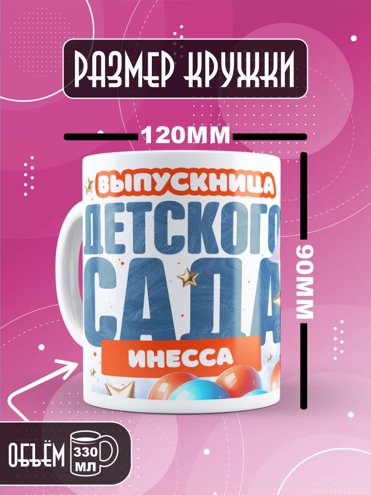 Кружка именная выпускнице детского сада Инессе
