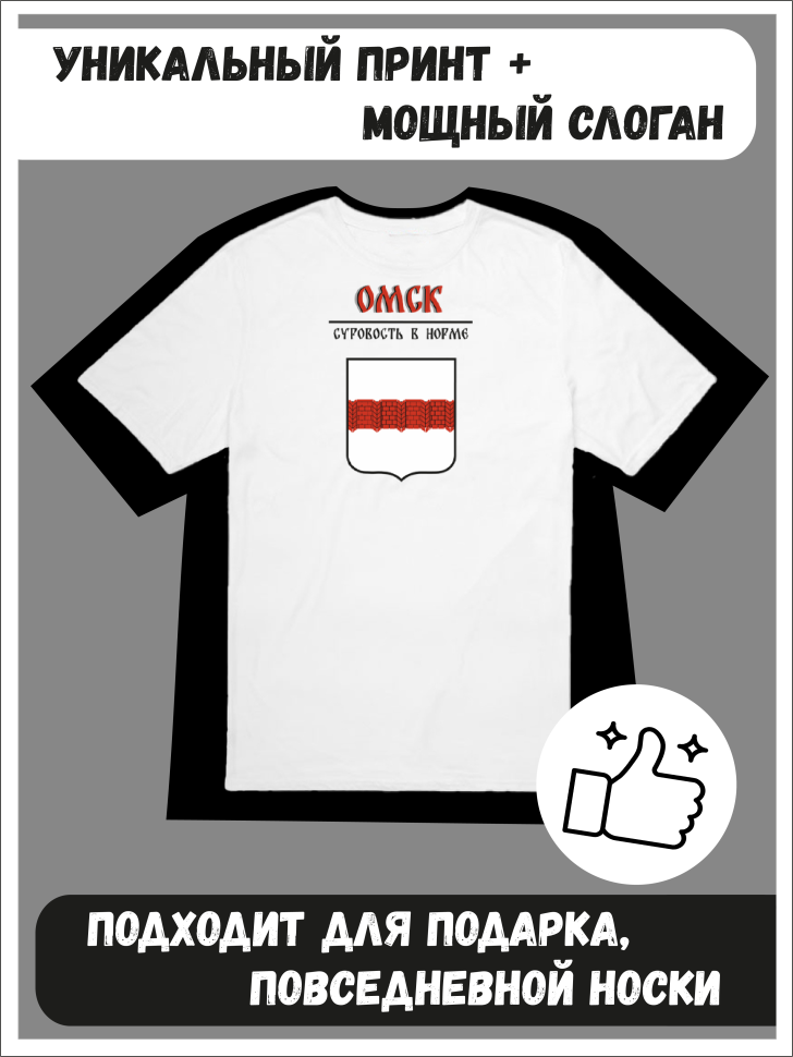 Футболка оверсайз с гербом Омск 1 Футболка оверсайз с гербом Омск 1