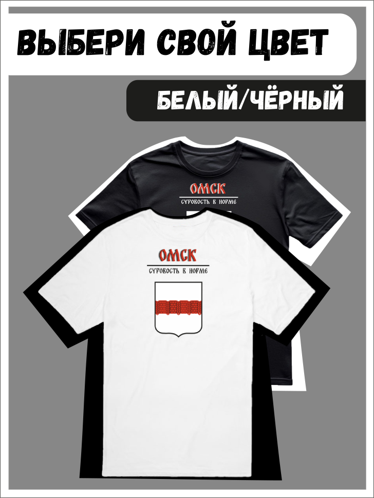 Футболка оверсайз с гербом Омск 1 Футболка оверсайз с гербом Омск 1