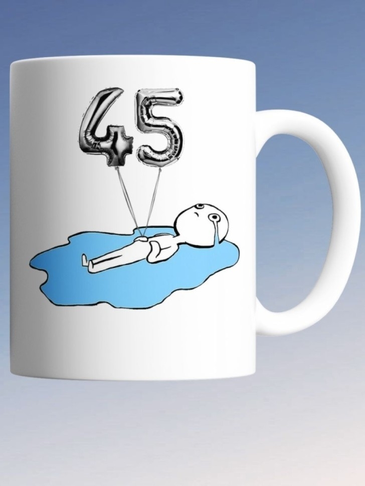 Кружка на день рождение 45 лет в подарок на юбилей коллеге