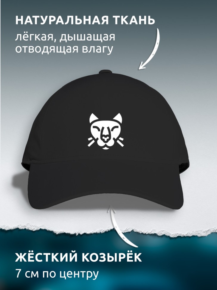 Бейсболка кепка черная с принтом Пантера Бейсболка кепка черная с принтом Пантера