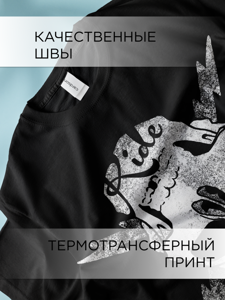 Футболка оверсайз универсальная с принтом Череп Молнии