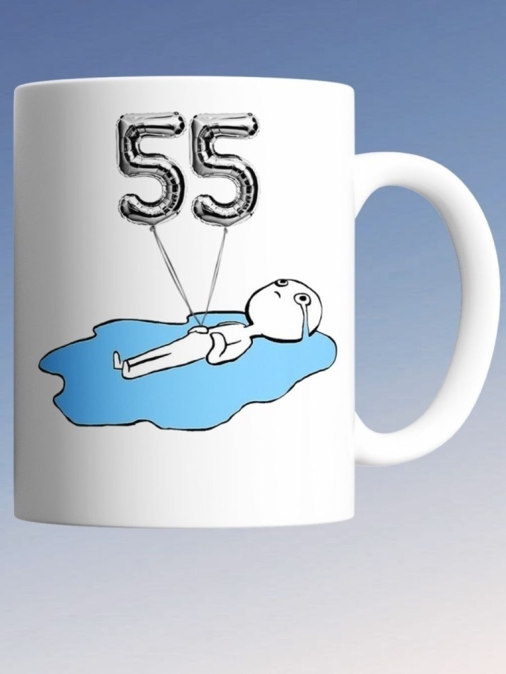 Кружка на день рождение 55 лет чашка в подарок коллеге