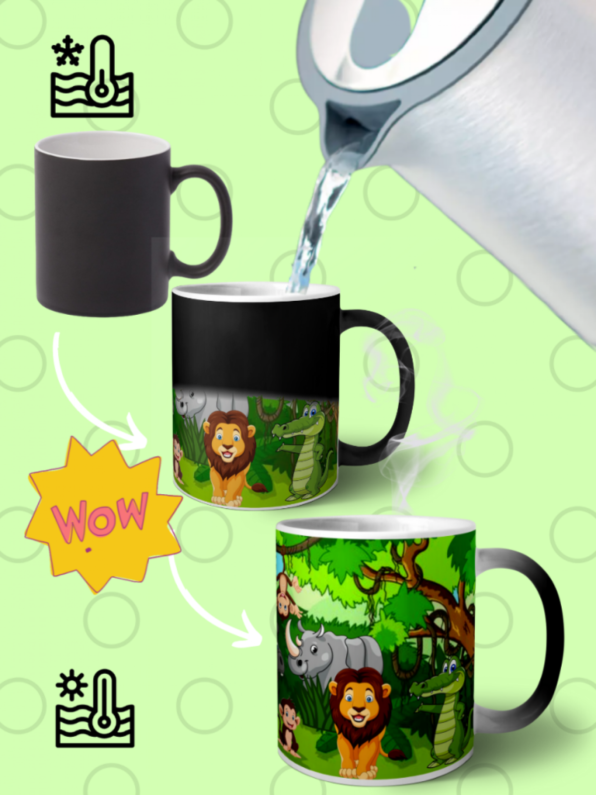 Кружка хамелеон детская джунгли Кружка хамелеон детская джунгли