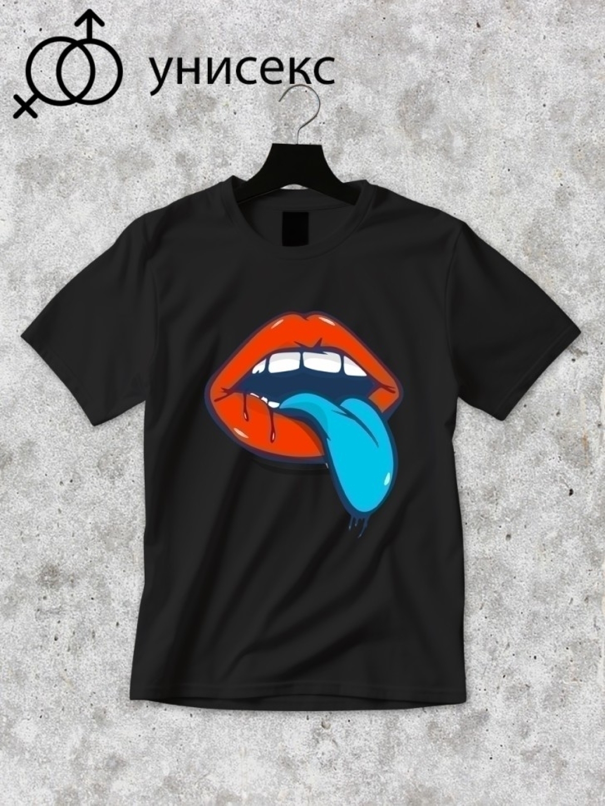 Футболка оверсайз с принтом губы 4 Футболка оверсайз с принтом губы 4