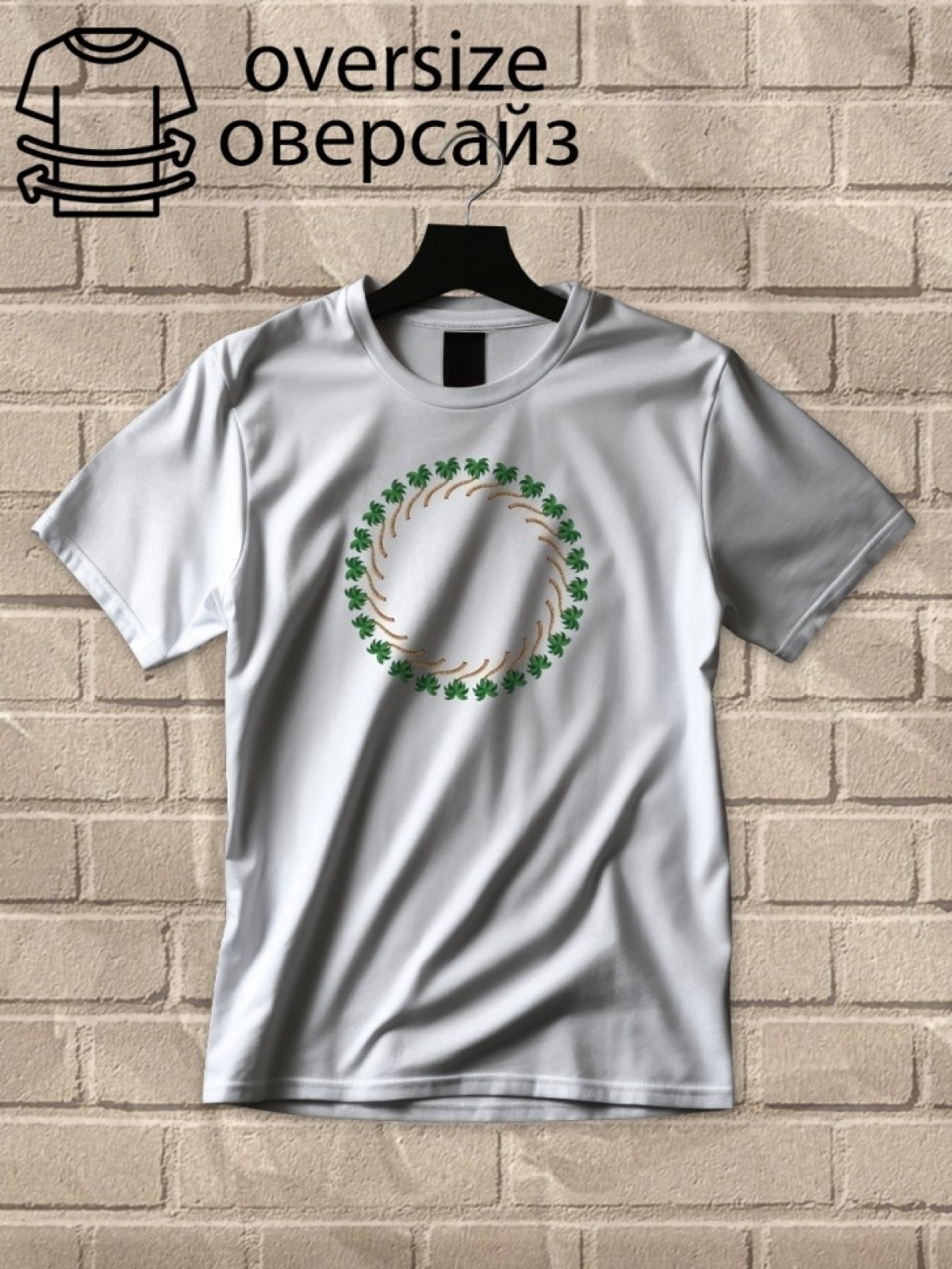 Футболка оверсайз принтом пальма 2