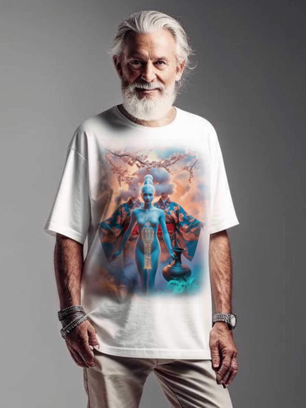 Футболка оверсайз белая унисекс Водолей