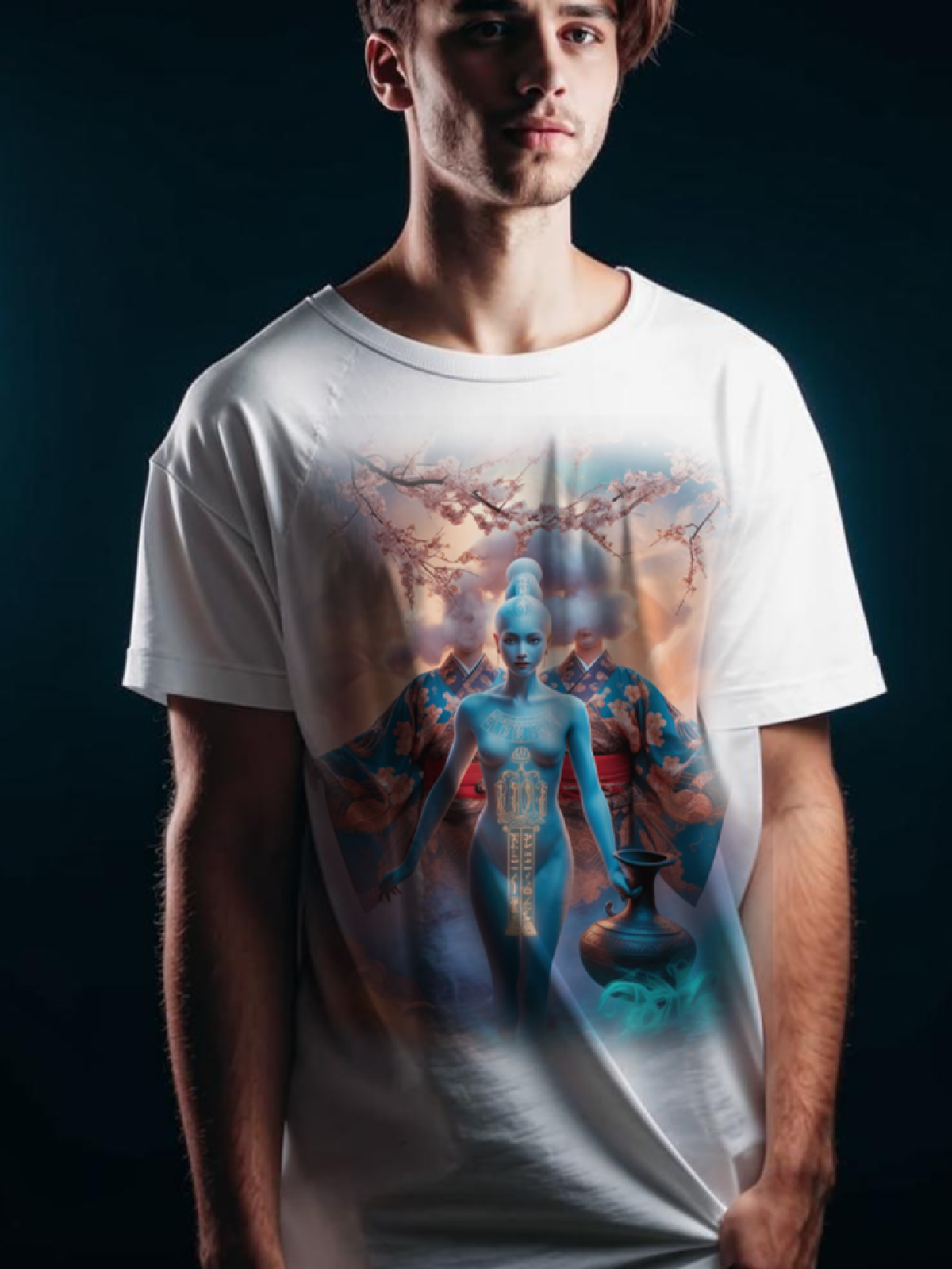 Футболка оверсайз белая унисекс Водолей