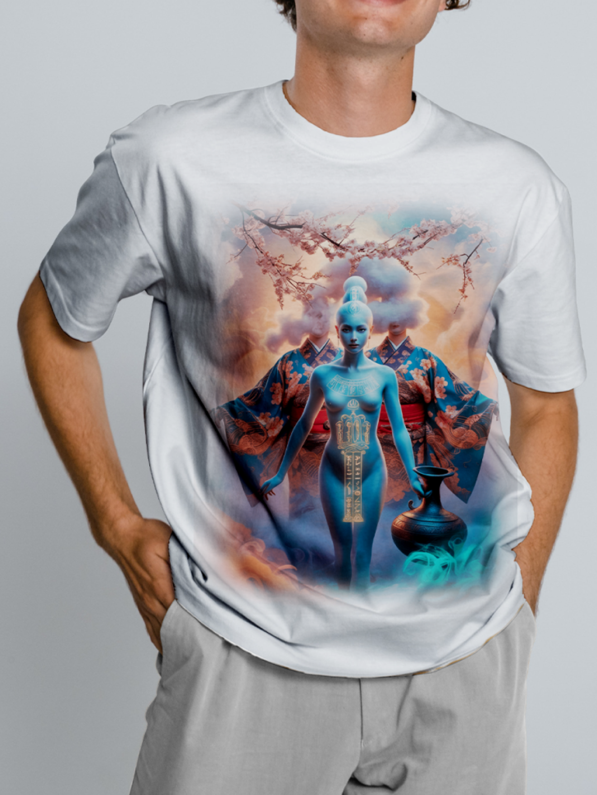 Футболка оверсайз белая унисекс Водолей