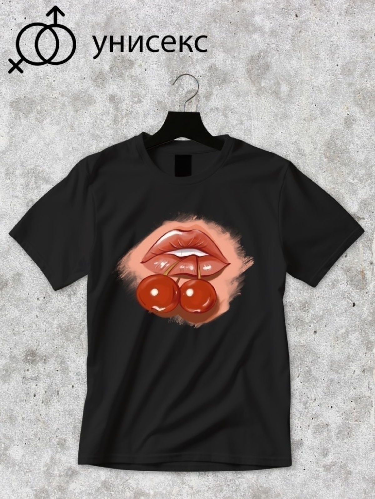Футболка оверсайз с принтом губы 5