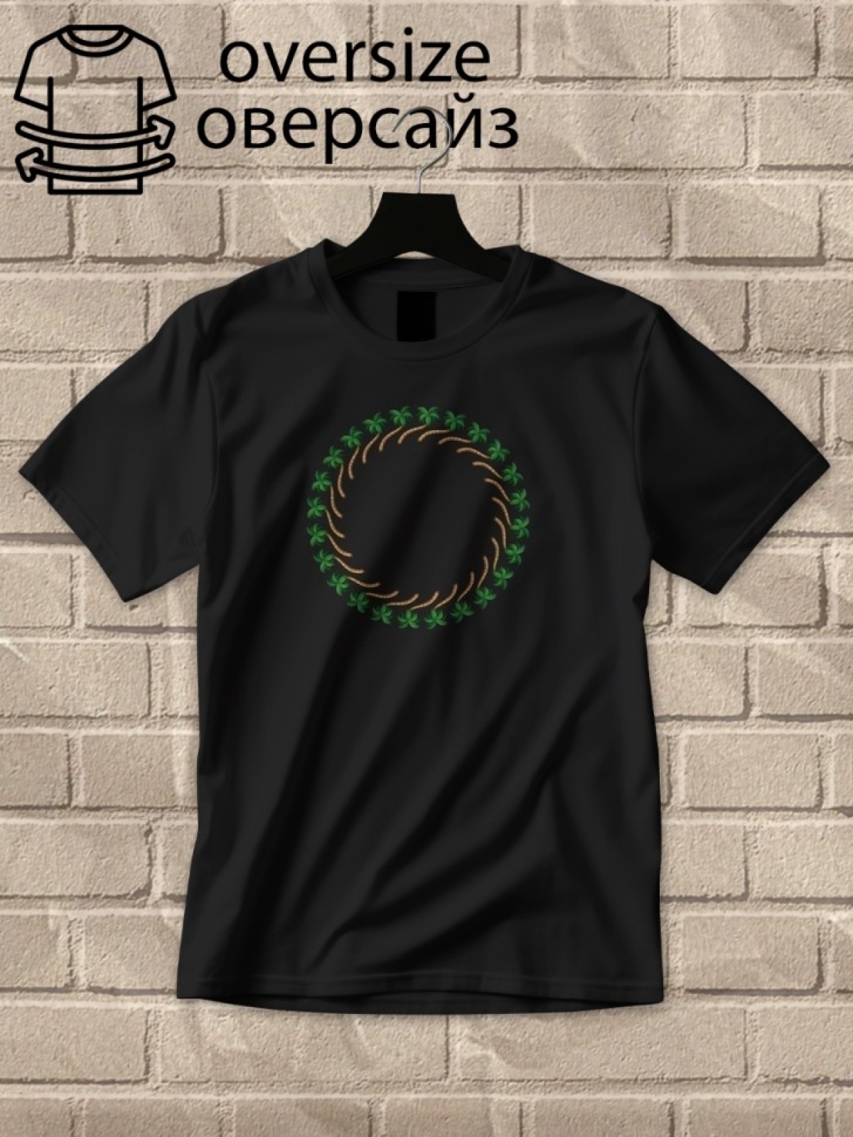 Футболка оверсайз принтом пальма 2