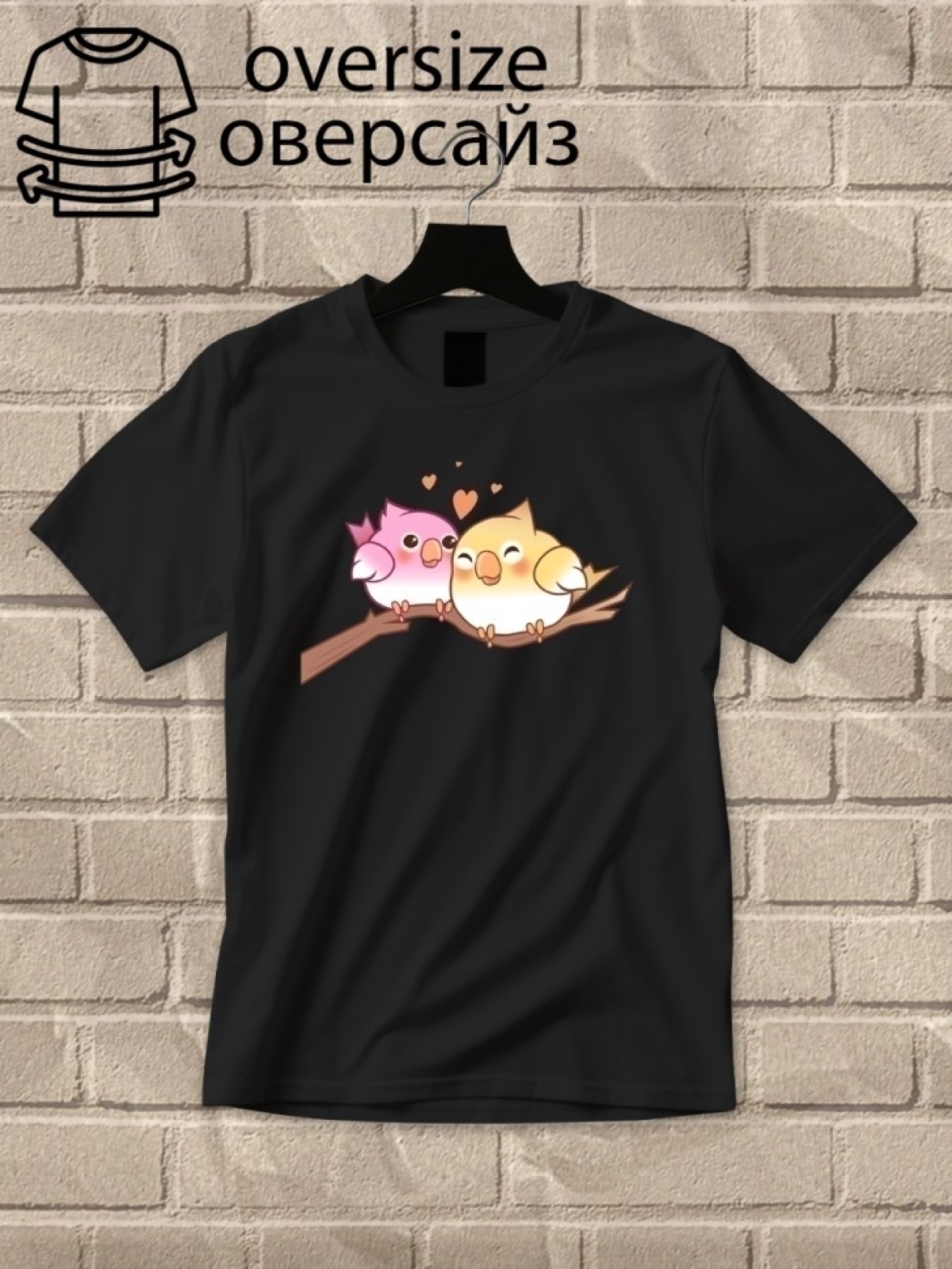 Футболка оверсайз принтом птица 1