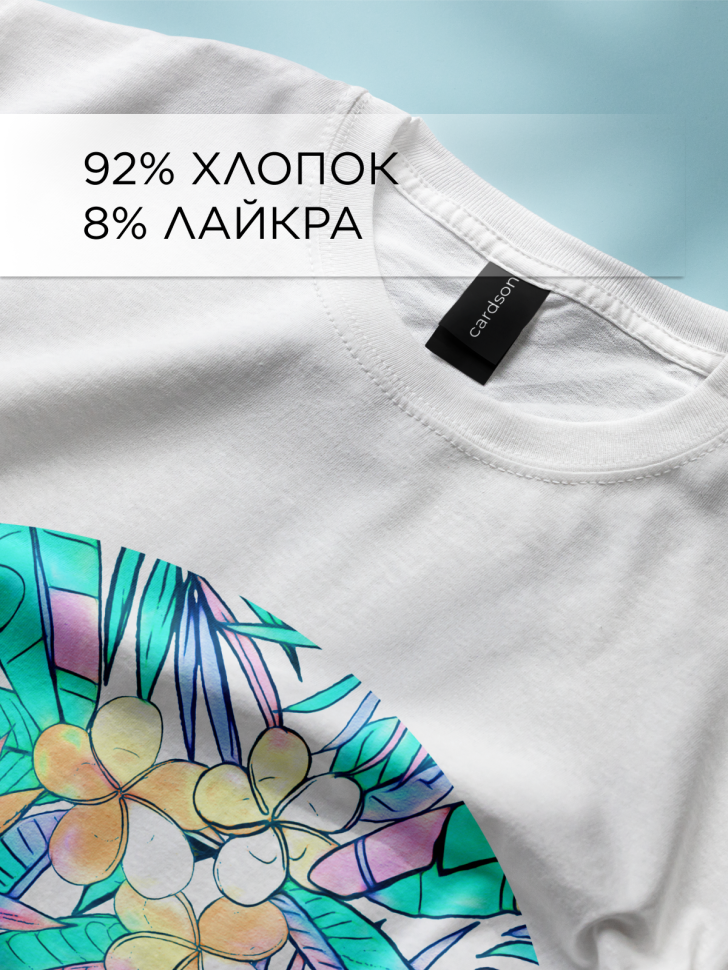 Футболка оверсайз универсальная с принтом Цветы 3