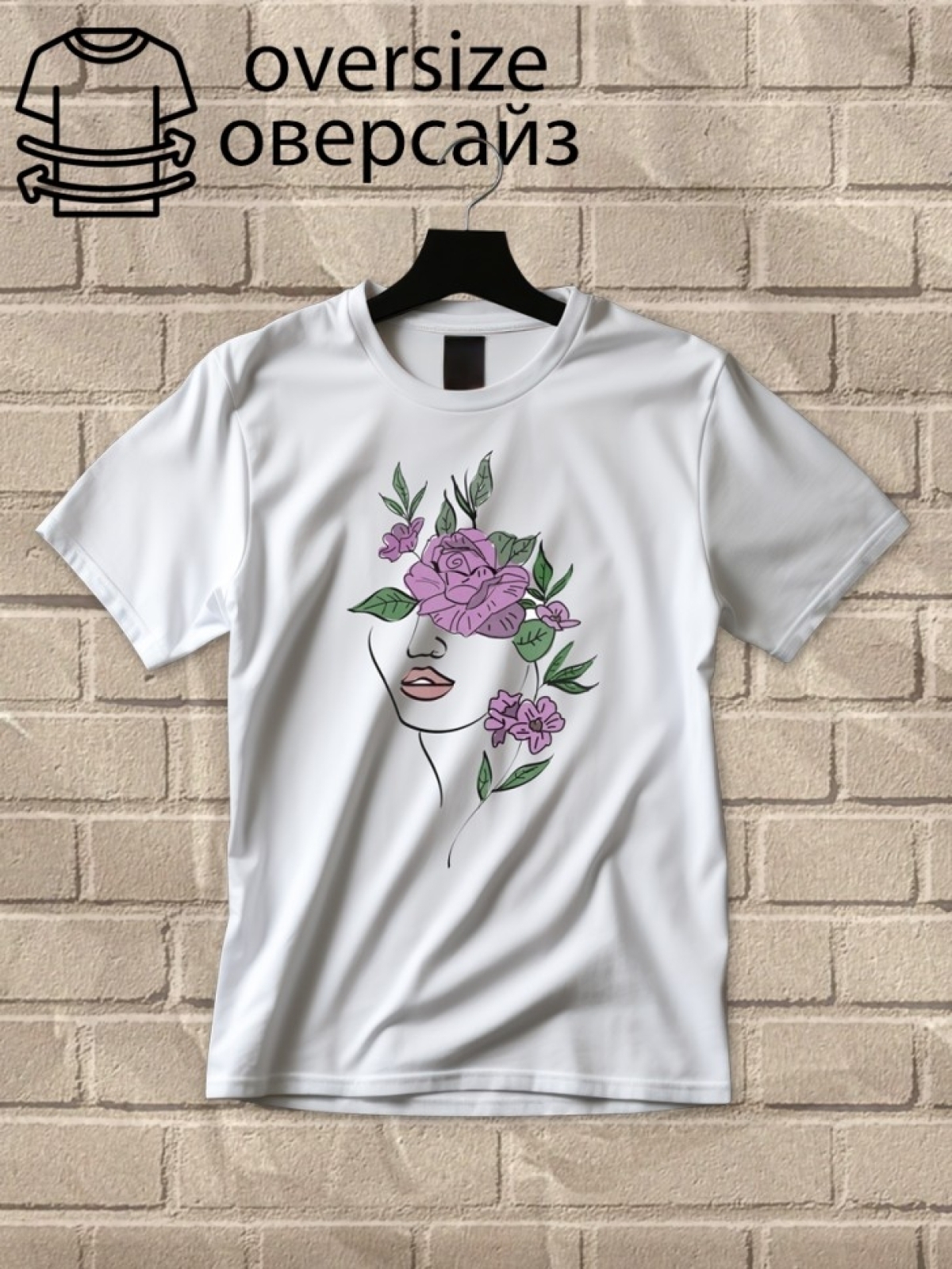 Футболка оверсайз с принтом губы 6