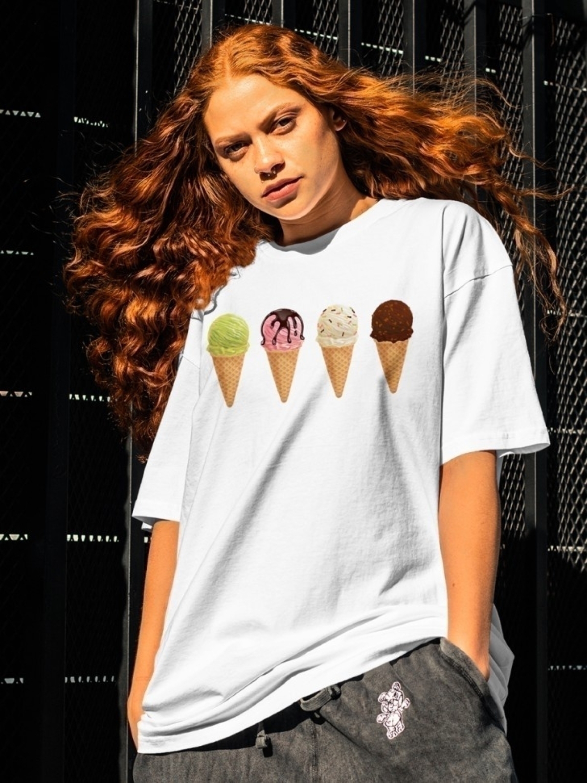 Футболка оверсайз с принтом мороженное 8 Футболка оверсайз с принтом мороженное 8