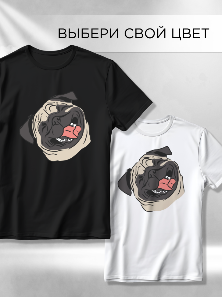 Футболка оверсайз с принтом Бульдог скетч белая Футболка оверсайз с принтом Бульдог скетч белая