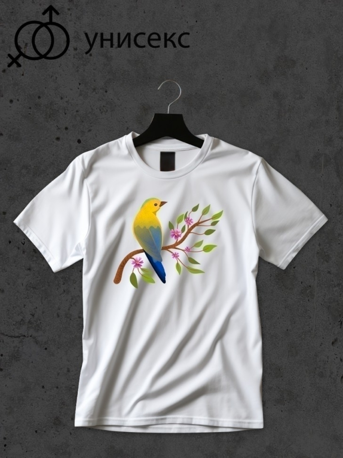 Футболка оверсайз принтом птица 2