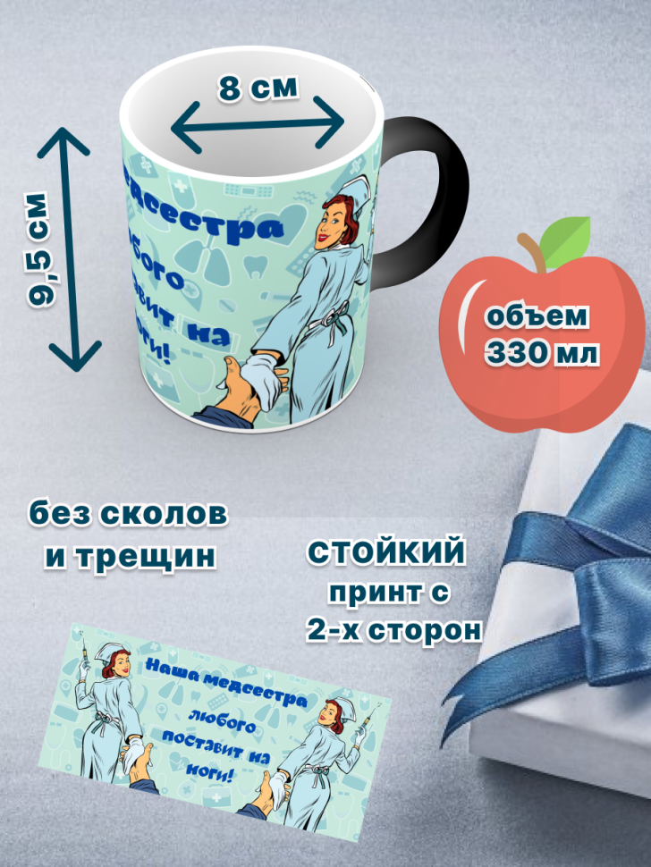 Кружка хамелеон принт лучшей медсестре День медработника