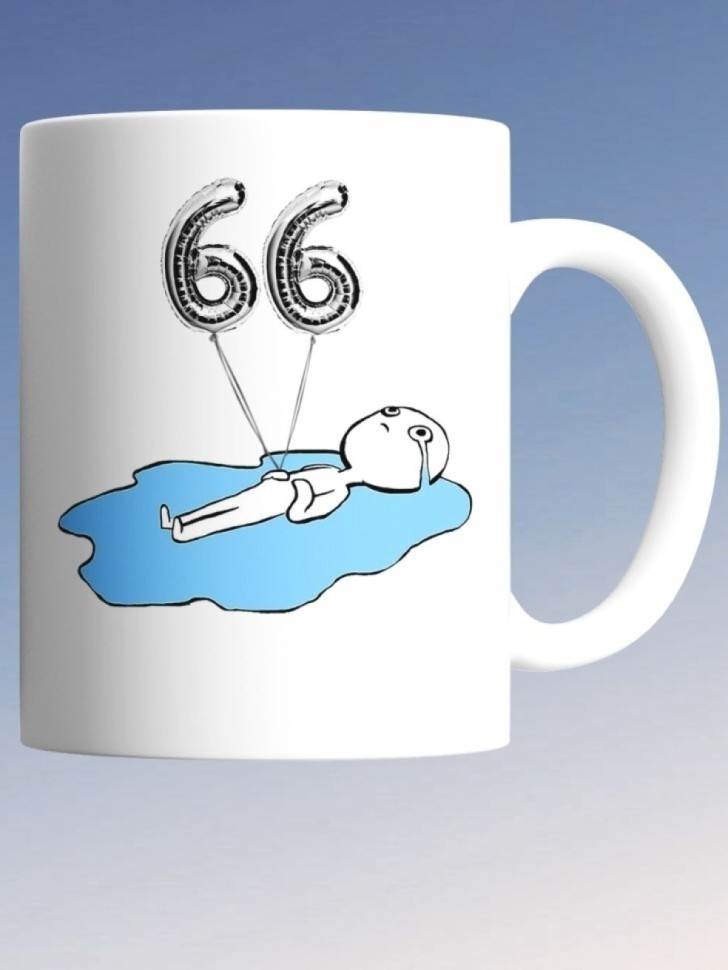Кружка на день рождение 66 лет чашка в подарок коллеге