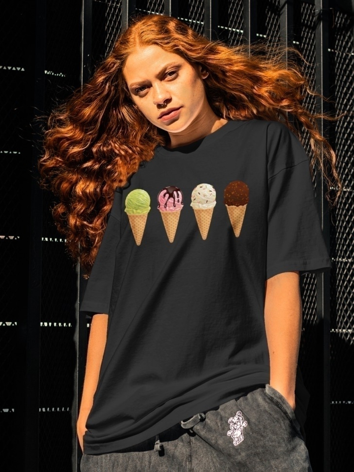 Футболка оверсайз с принтом мороженное 8 Футболка оверсайз с принтом мороженное 8