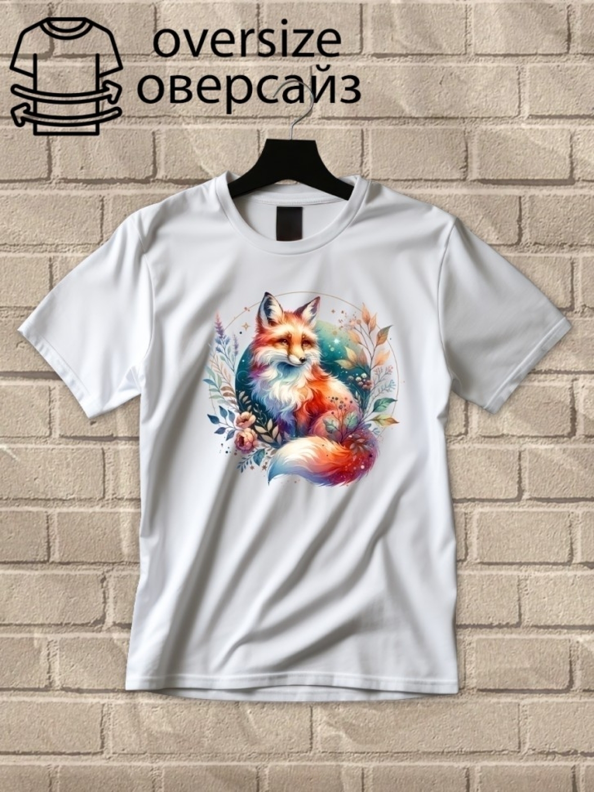 Футболка оверсайз принтом лиса 5