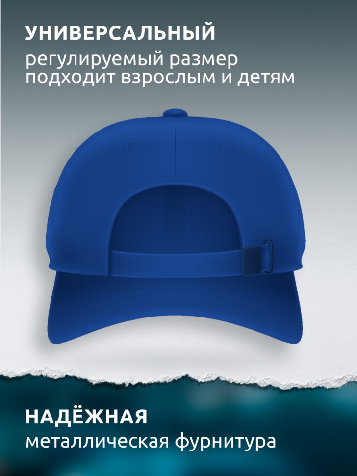 Бейсболка кепка синяя унисекс с принтом Паук