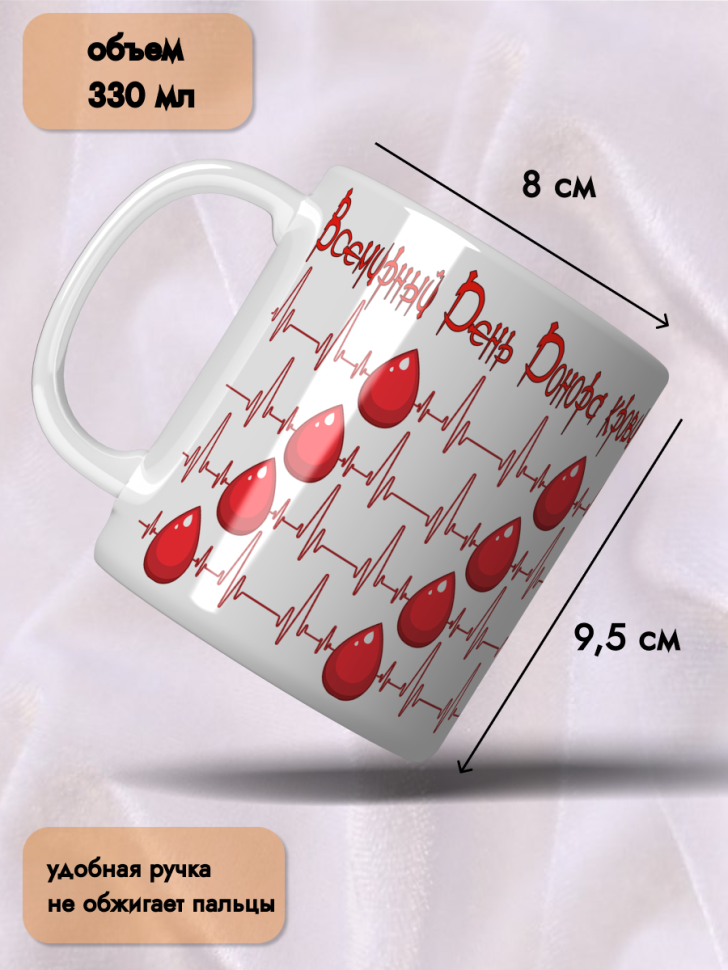 Кружка керамическая 20 апреля 14 июня День донора крови