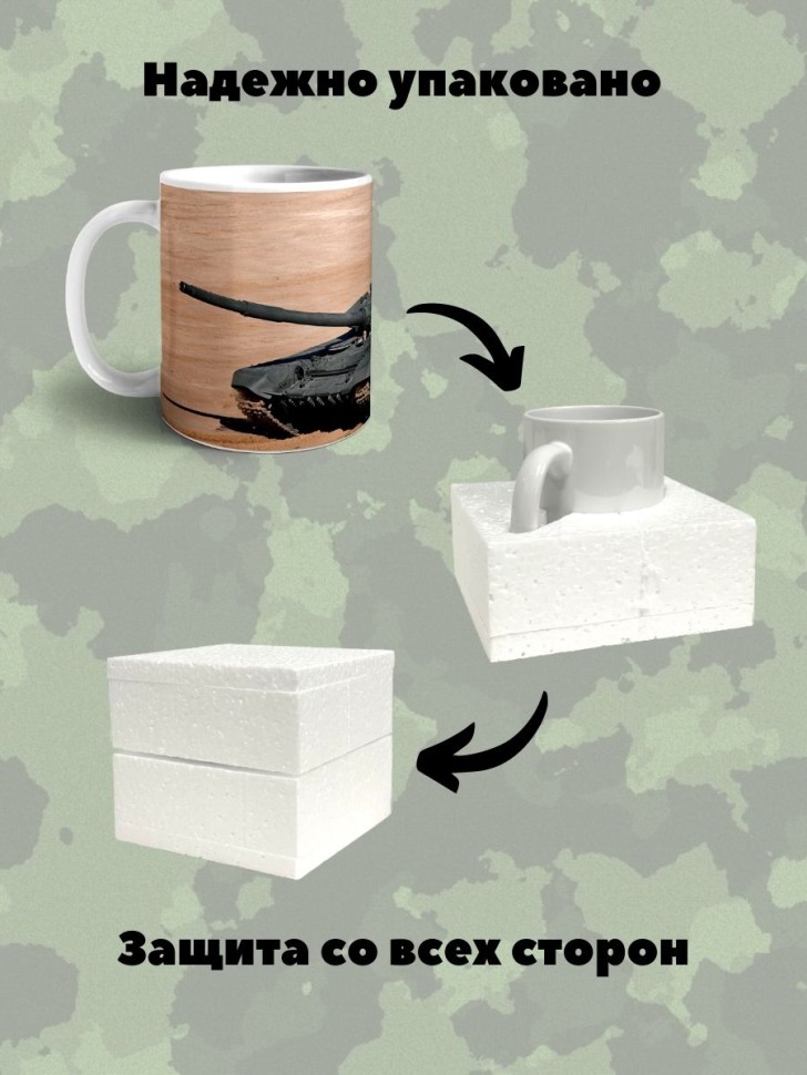 Кружка с танком Чашка для чая кофе подарок на день танкиста