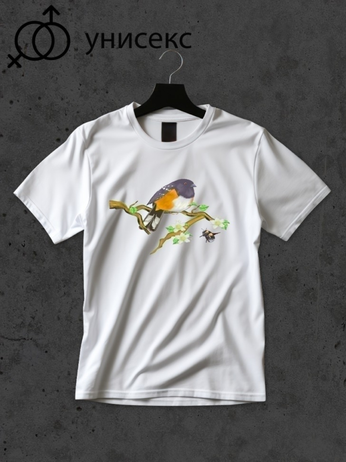 Футболка оверсайз принтом птица 3
