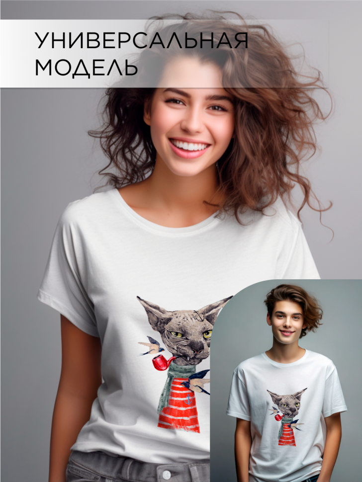 Футболка оверсайз универсальная с принтом Котяра