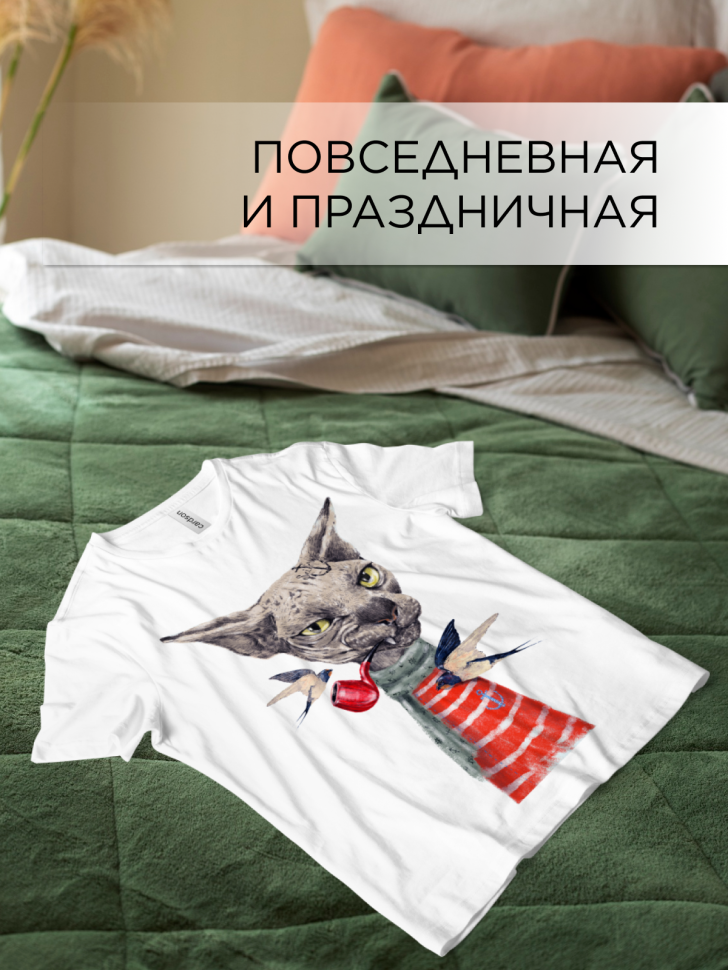 Футболка оверсайз универсальная с принтом Котяра