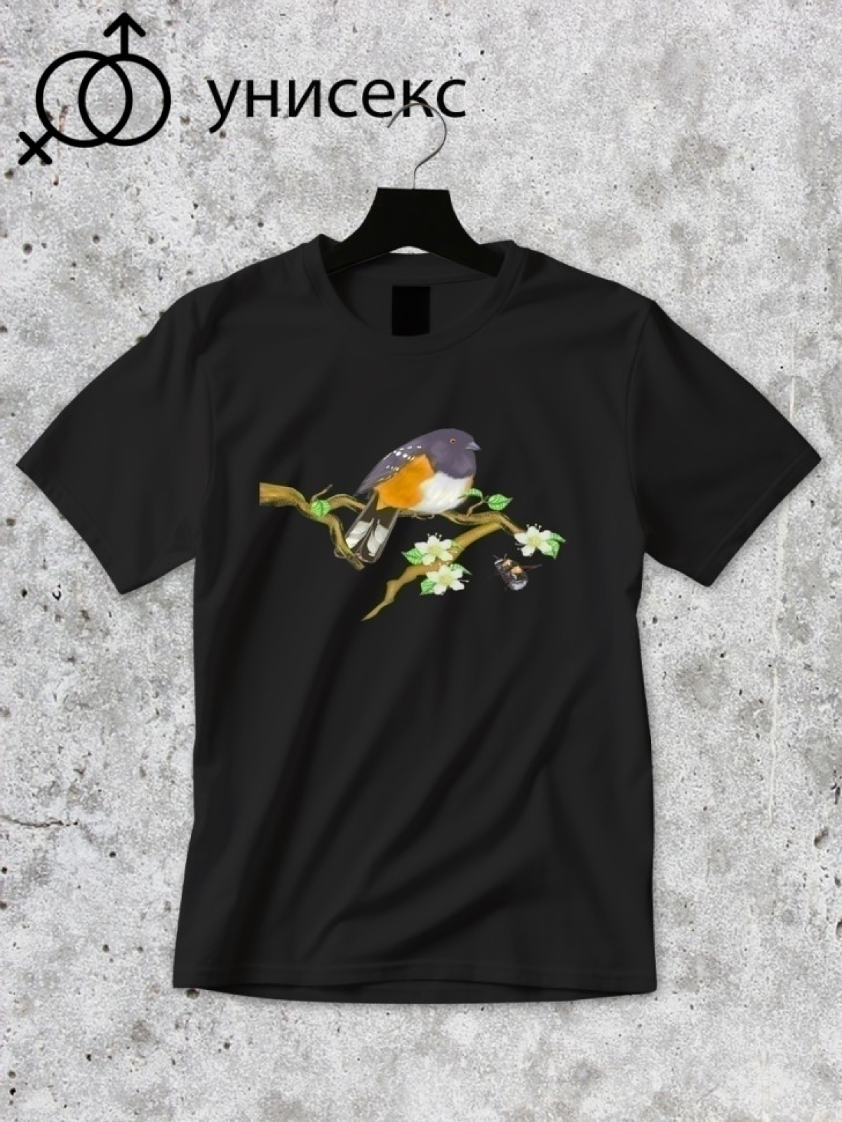 Футболка оверсайз принтом птица 3