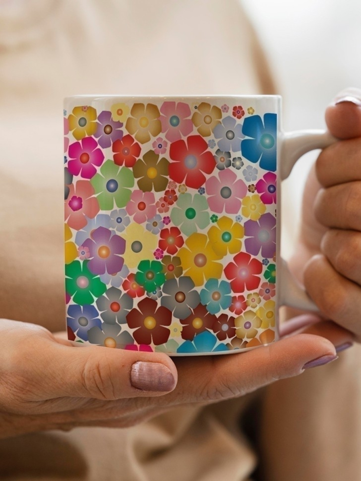 Кружка с цветами подарочная маме