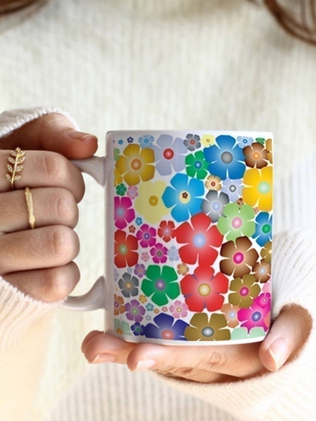 Кружка с цветами подарочная маме