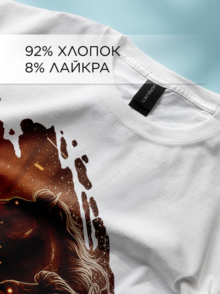 Футболка оверсайз универсальная с принтом Конь