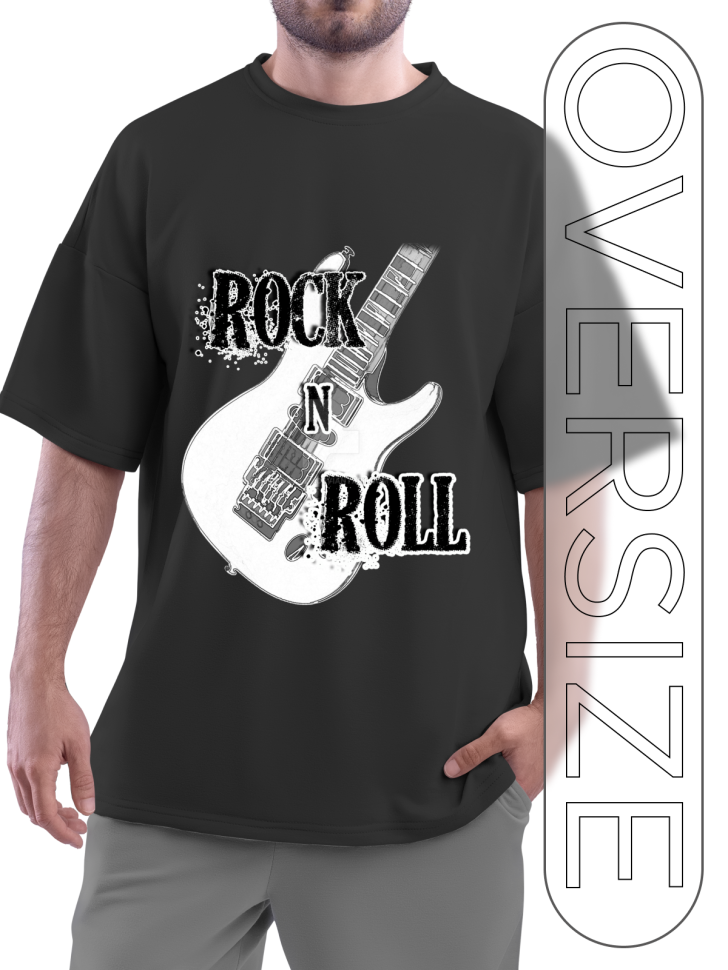 Футболка оверсайз с принтом повседневная рок-н-ролл 1 Футболка оверсайз с принтом повседневная рок-н-ролл 1