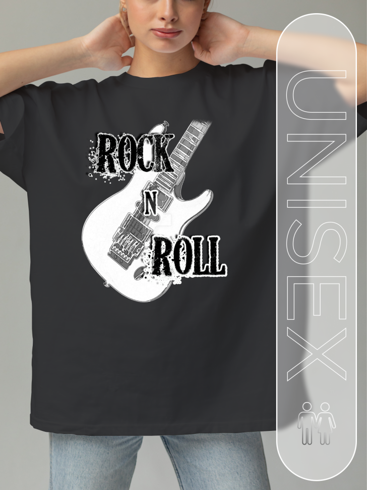 Футболка оверсайз с принтом повседневная рок-н-ролл 1