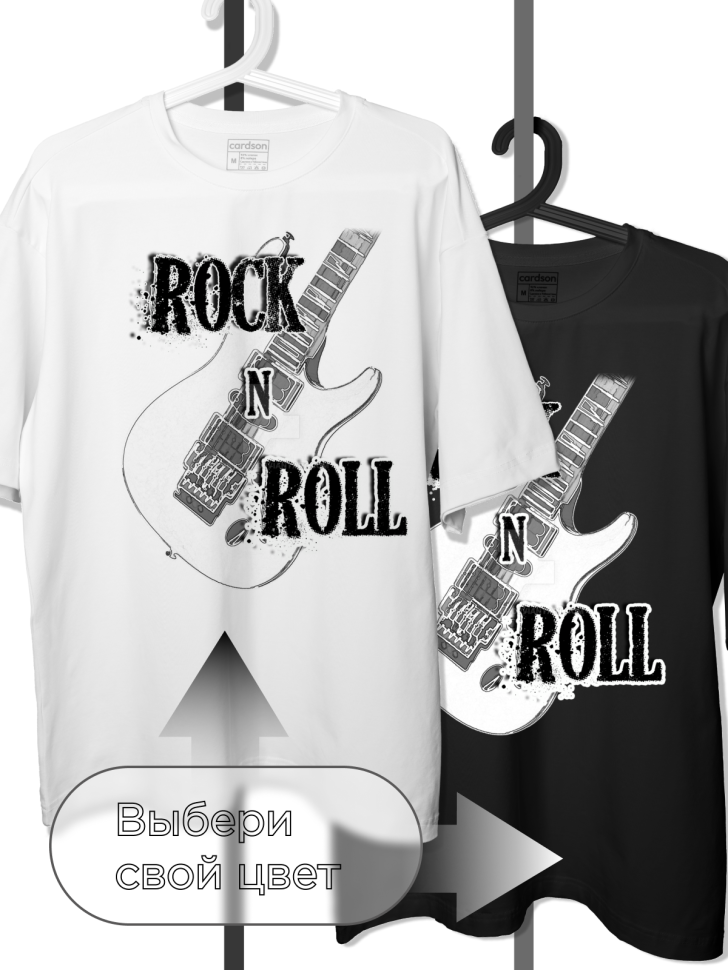 Футболка оверсайз с принтом повседневная рок-н-ролл 1