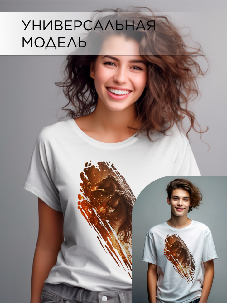 Футболка оверсайз универсальная с принтом Кони