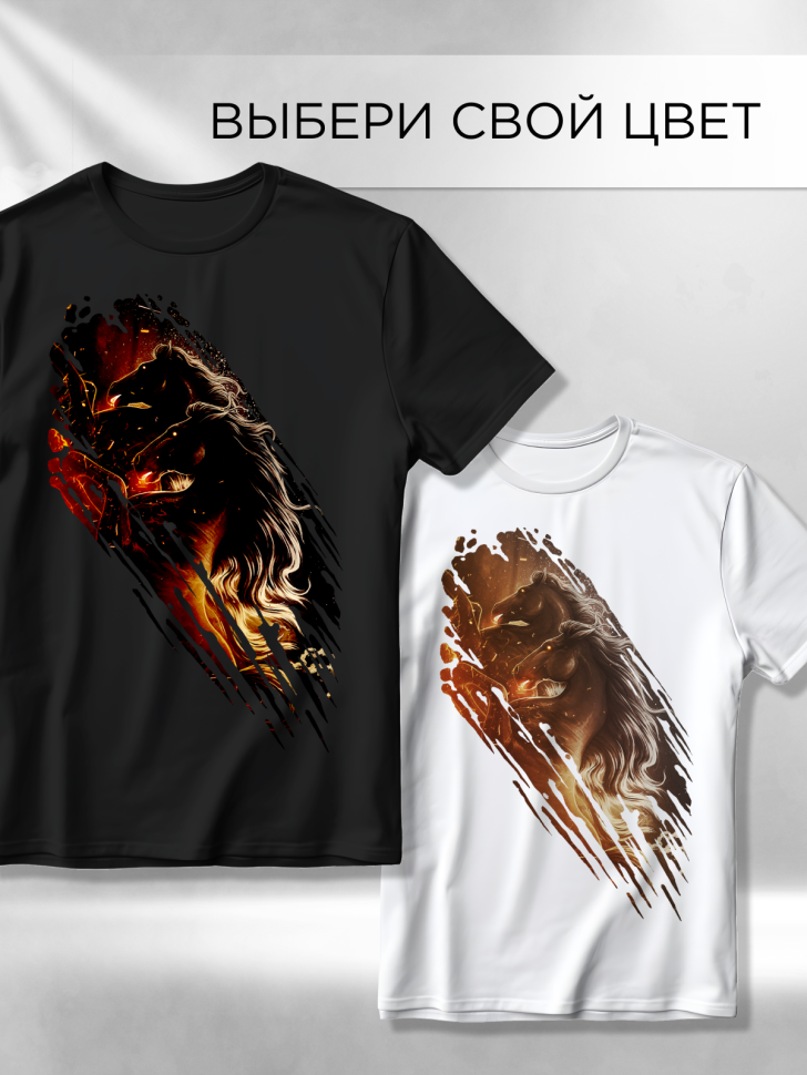 Футболка оверсайз универсальная с принтом Кони