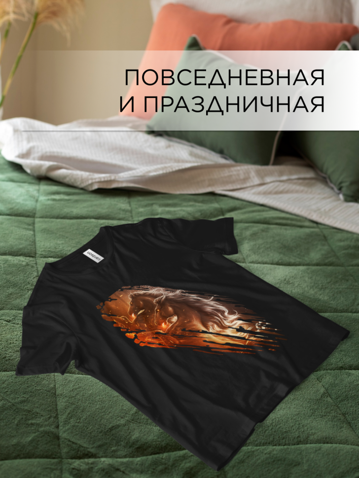 Футболка оверсайз универсальная с принтом Кони