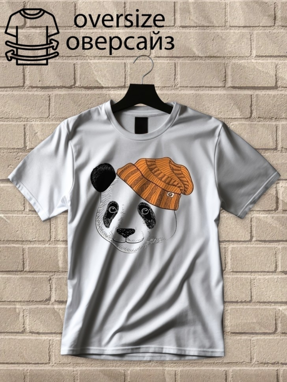 Футболка оверсайз с принтом панда