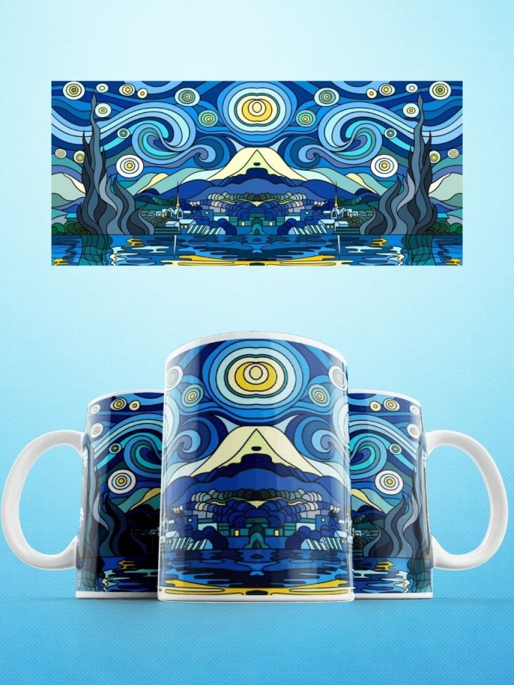 Кружка Ван Гог Звездная ночь Чашка для чая кофе сувенирная