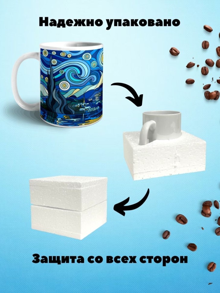 Кружка Ван Гог Звездная ночь Чашка для чая кофе сувенирная